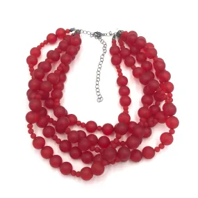 Cherry Red Frosted Sylvie Necklace