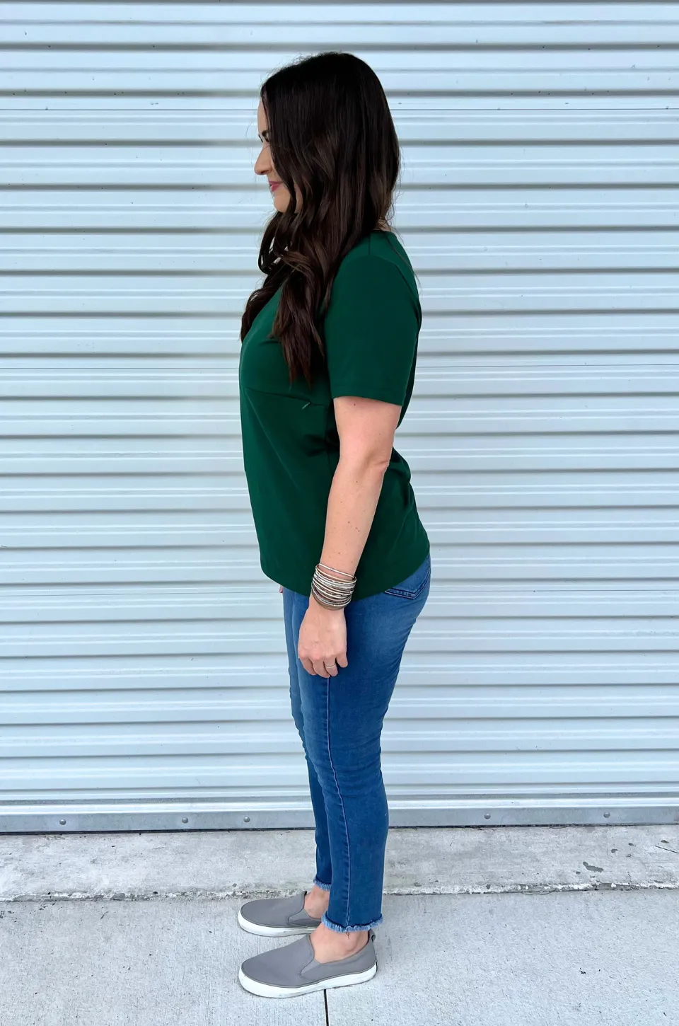 Classic Cotton Nursing Tee - Hunter Green