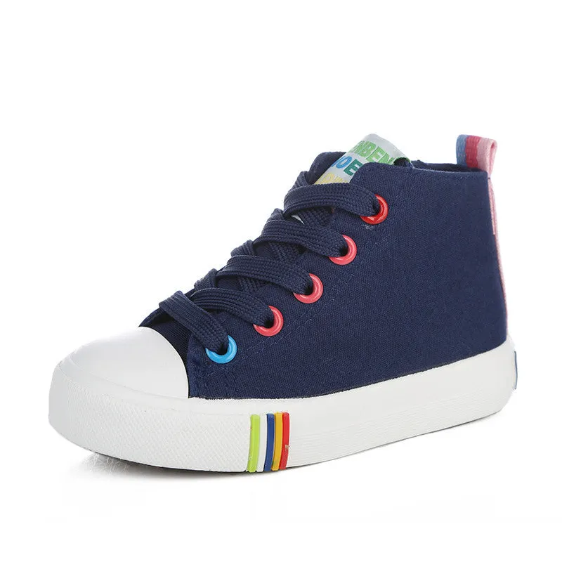 Color laces Children canvas shoes