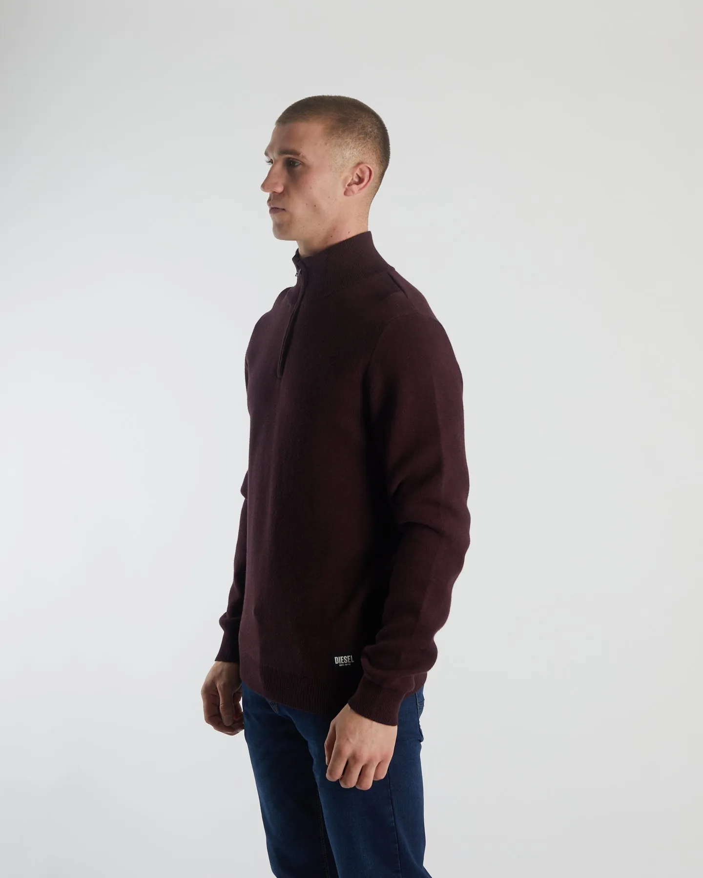 Colter Half Zip Wine Port Marl