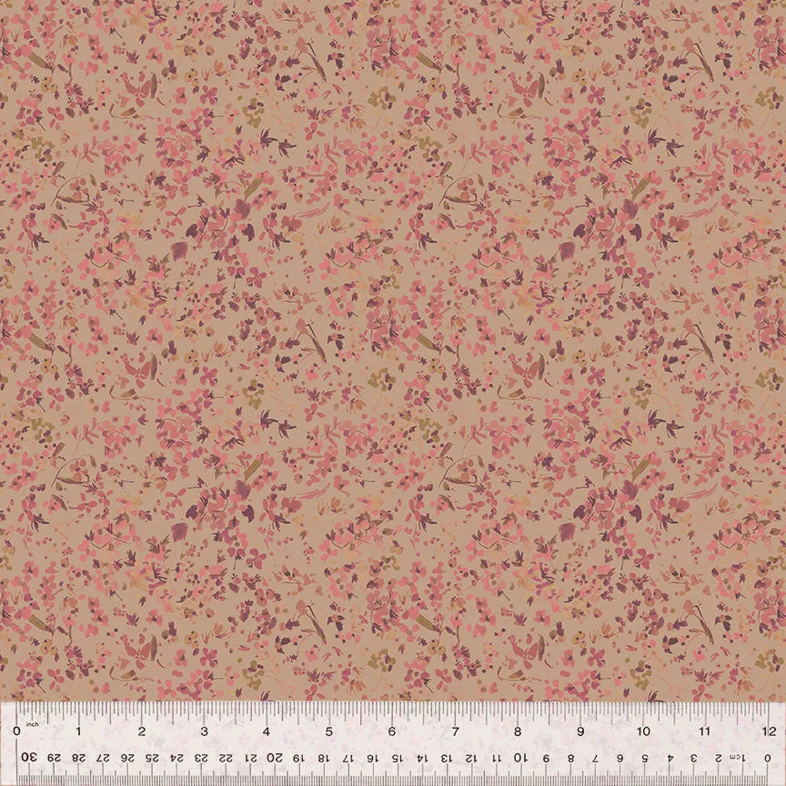 Cotton Fabric, WILDFLOWER, RANUNCULUS, 53808-6, FLORET Collection by Kelly Ventura for Windham Fabrics