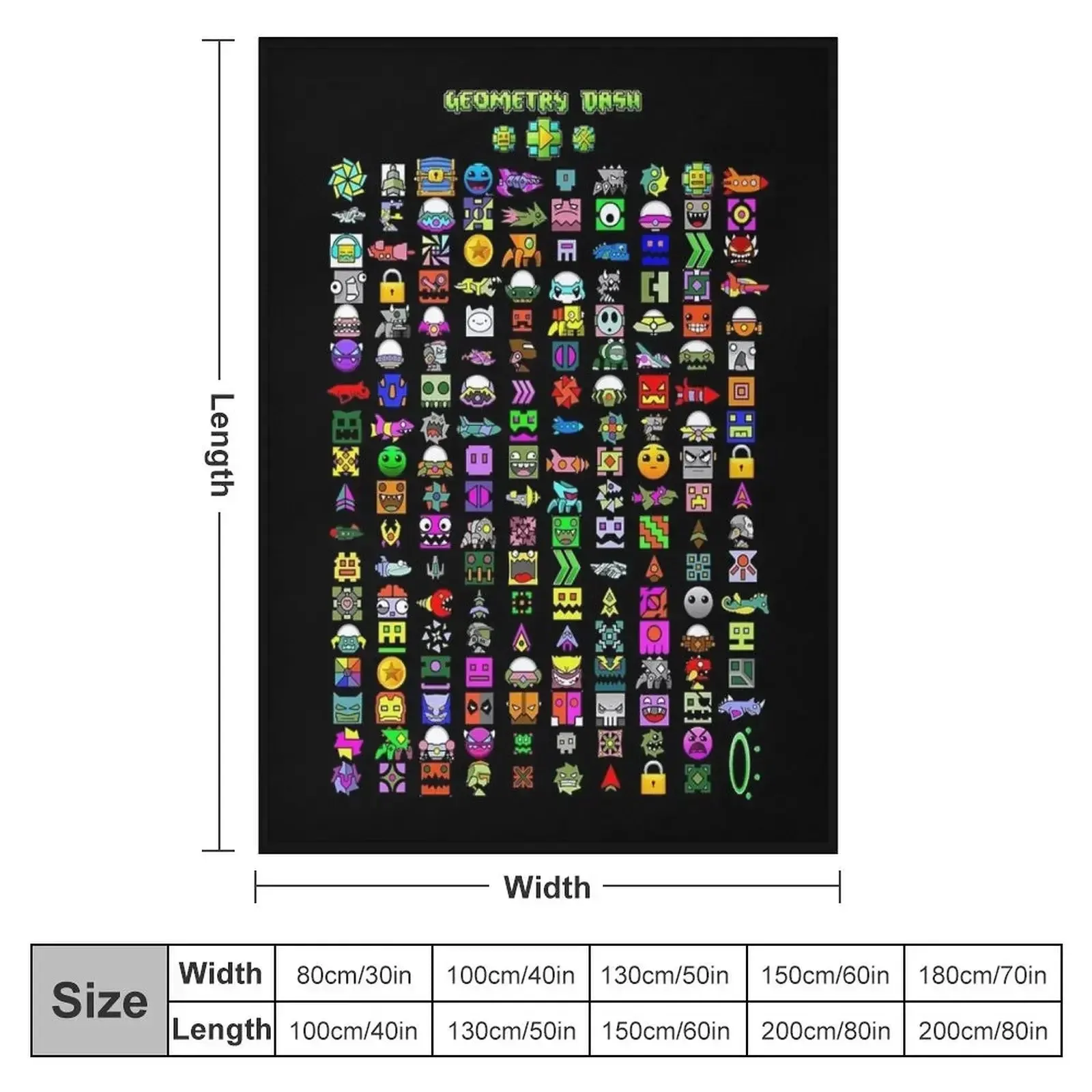 Cozy Geometry Dash Winter Throw Blanket