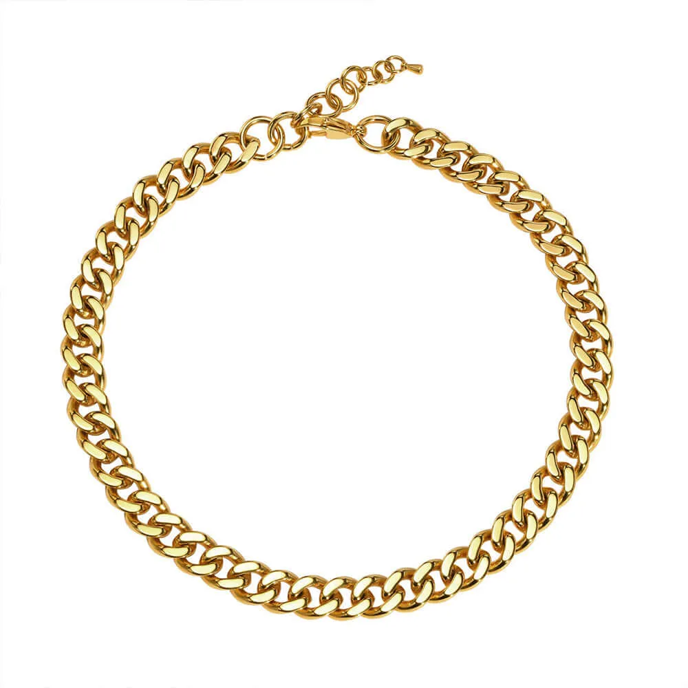 Cuban Chain 12/15mm Width 24K Gold Plated Chain Necklace Chain Bracelet