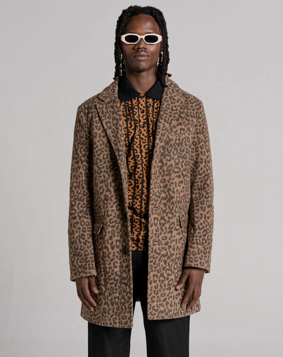 DELCO UNISEX ANIMAL PRINT COAT | LEOPARD PRINT