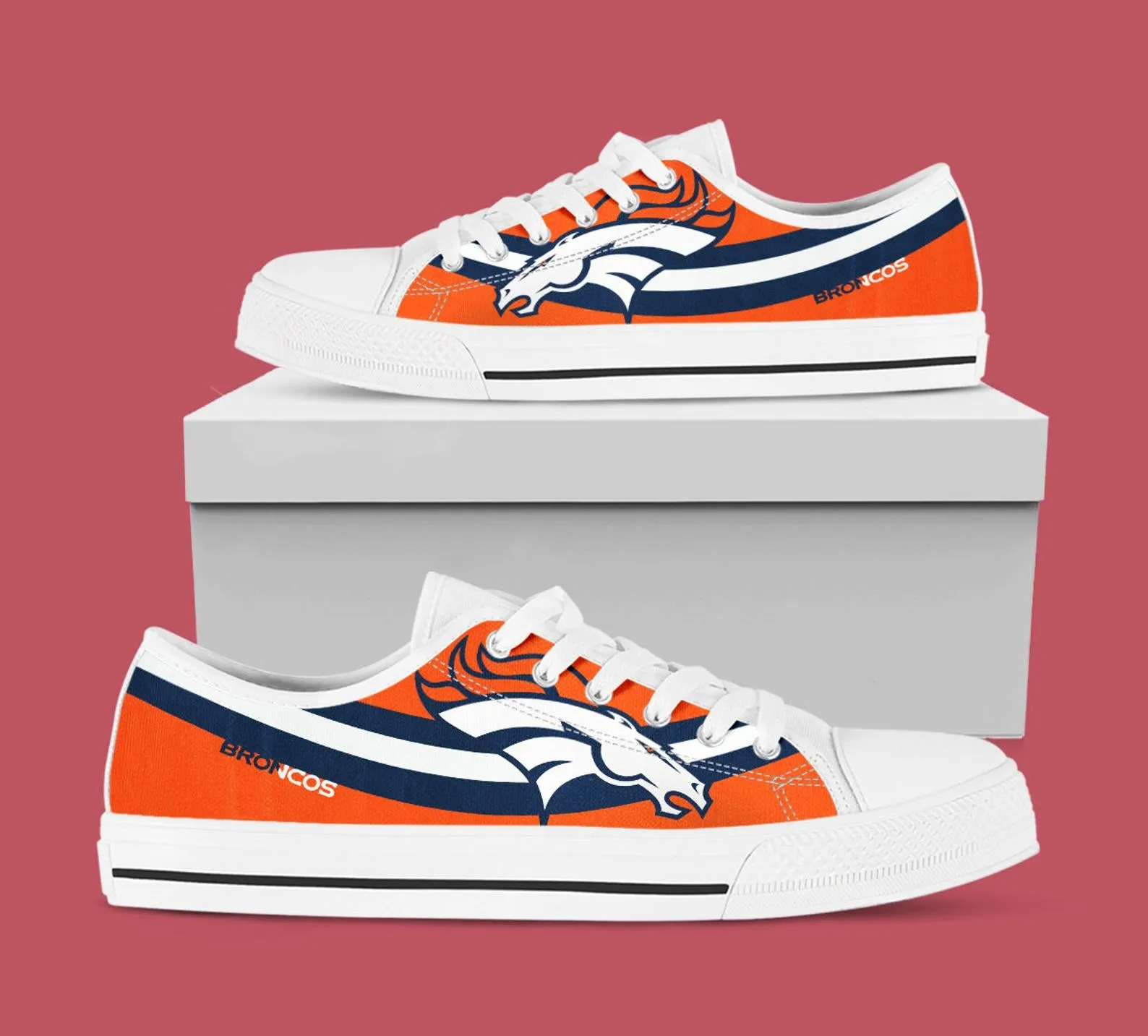 Denver Broncos Custom Lowtop, Football Custom Shoes, Sport Lowtop, Canvas Shoes, Canvas Lowtop, Unisex Shoes, Gift Birthday