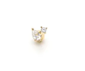 Double Stud CZ/Gold