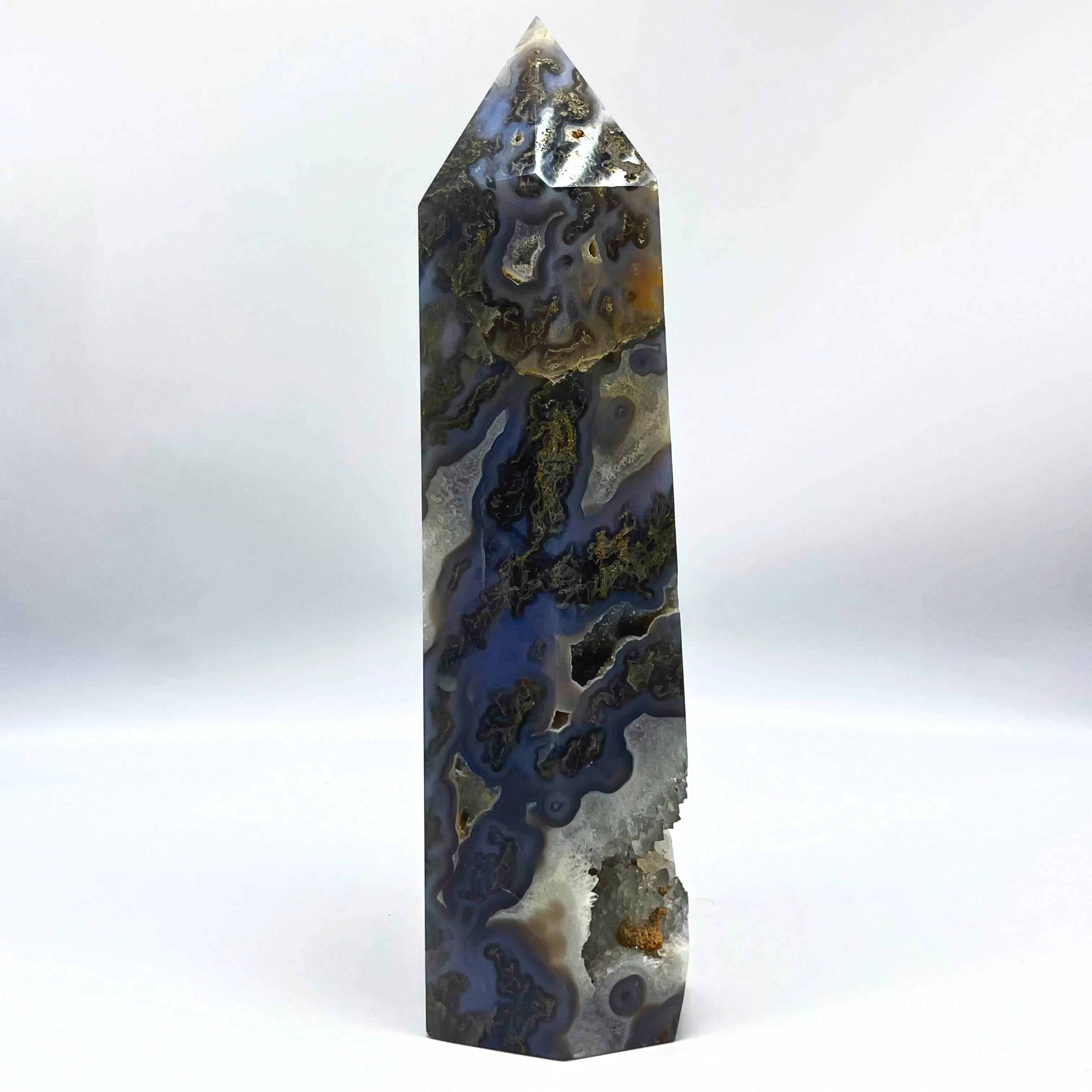 Druzy Moss Agate Tower Natural Beauty in Stone