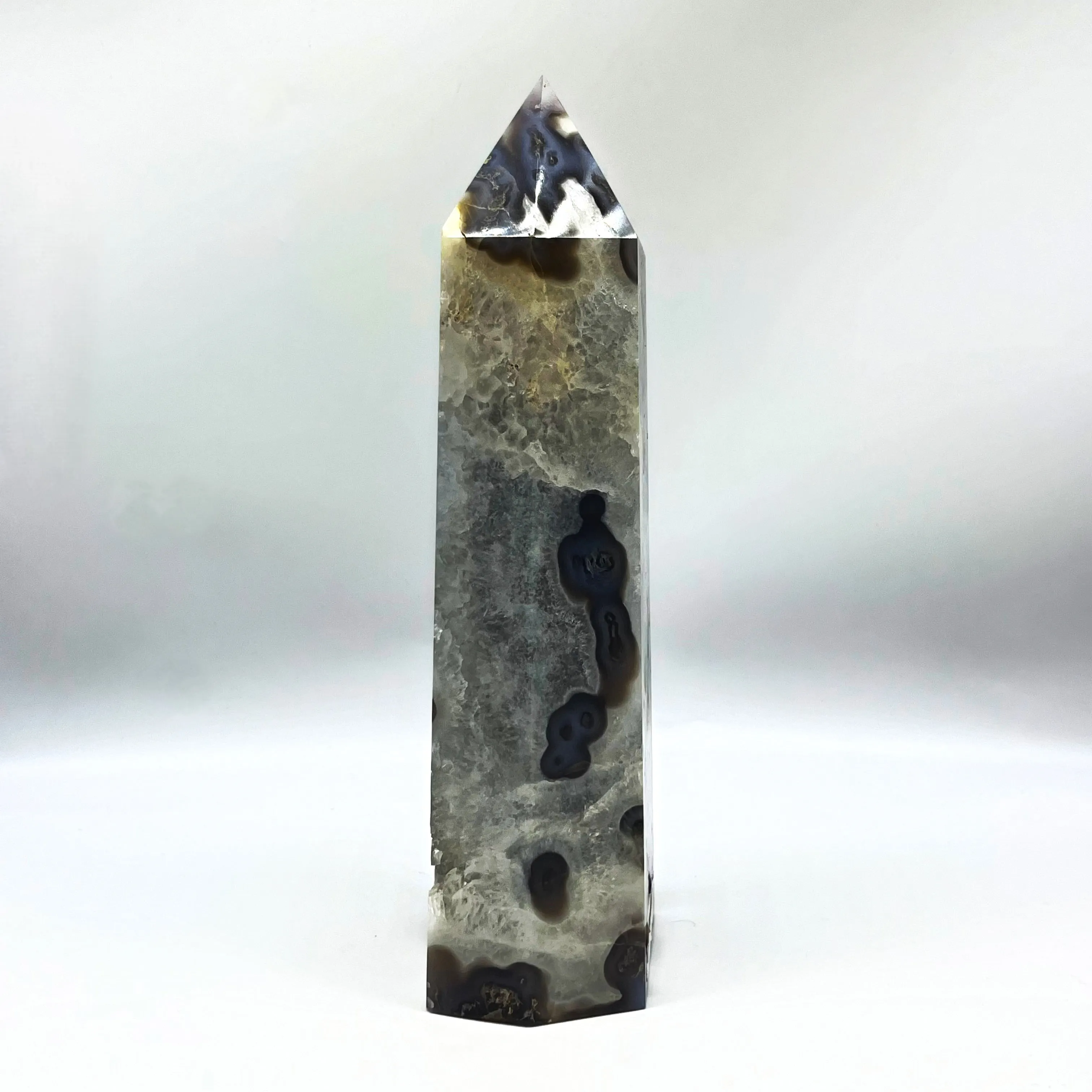 Druzy Moss Agate Tower Natural Beauty in Stone