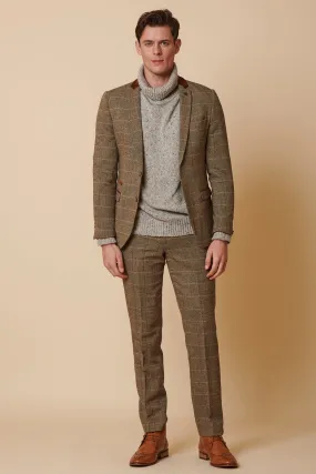 DX7 - Tan Tweed Check Two Piece Suit