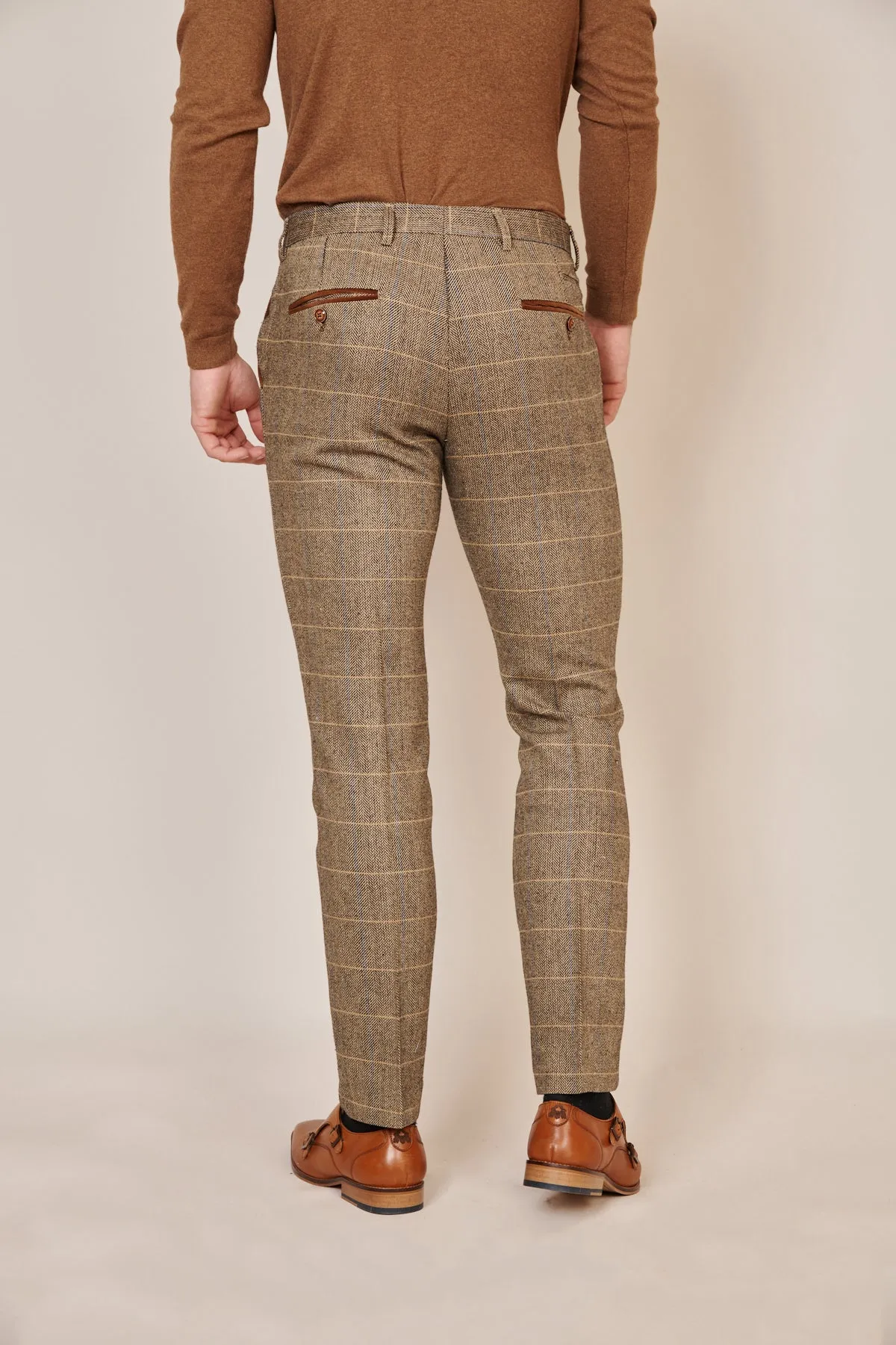 DX7 - Tan Tweed Check Two Piece Suit