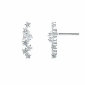 Ear Sense Silver Crystal Starburst Stud F442