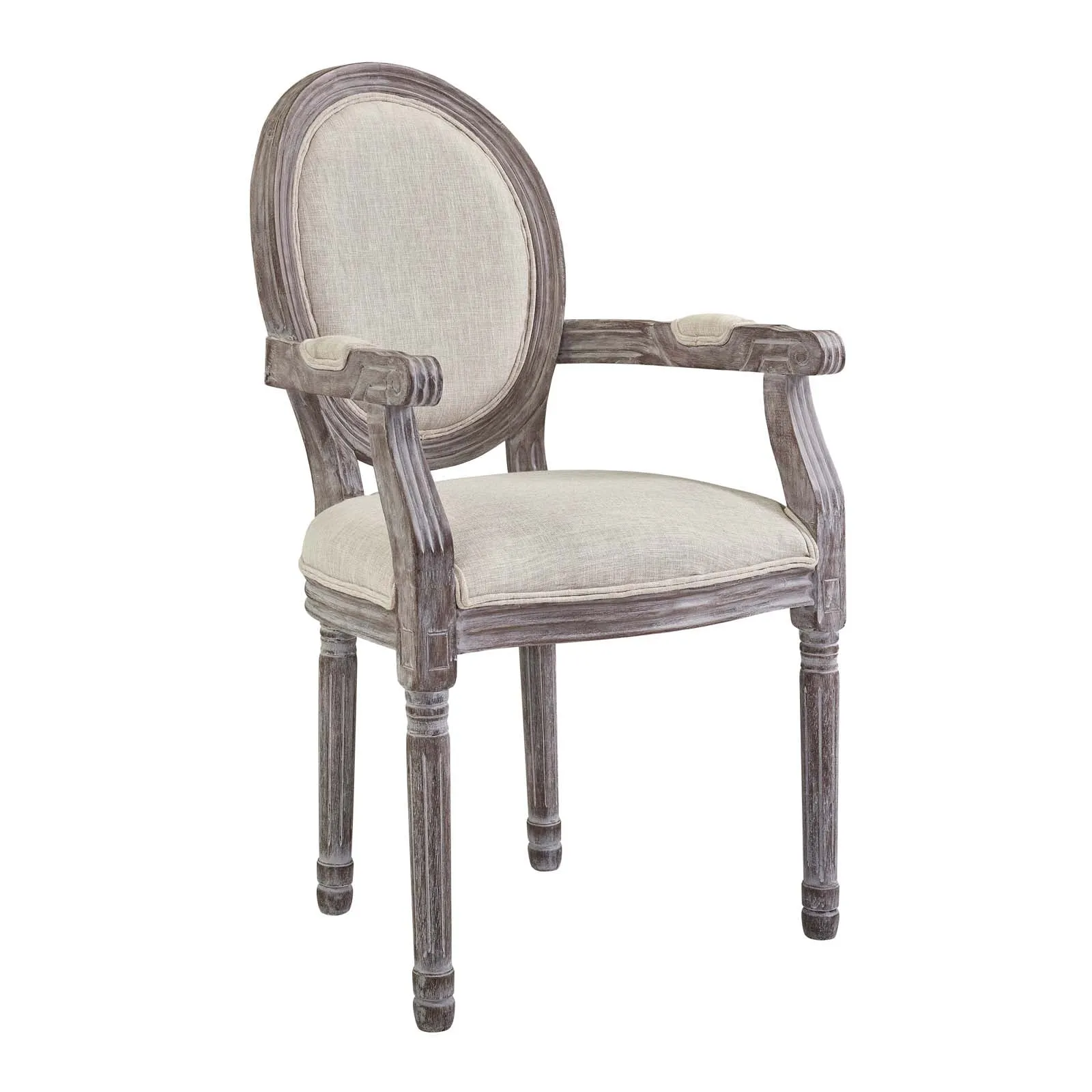 Emanate Vintage French Upholstered Fabric Dining Armchair