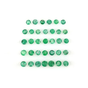 Emerald Gemstone Normal Cut : 5.00cts Natural Untreated Unheated Green Emerald Round Shape 3mm - 4mm Lots