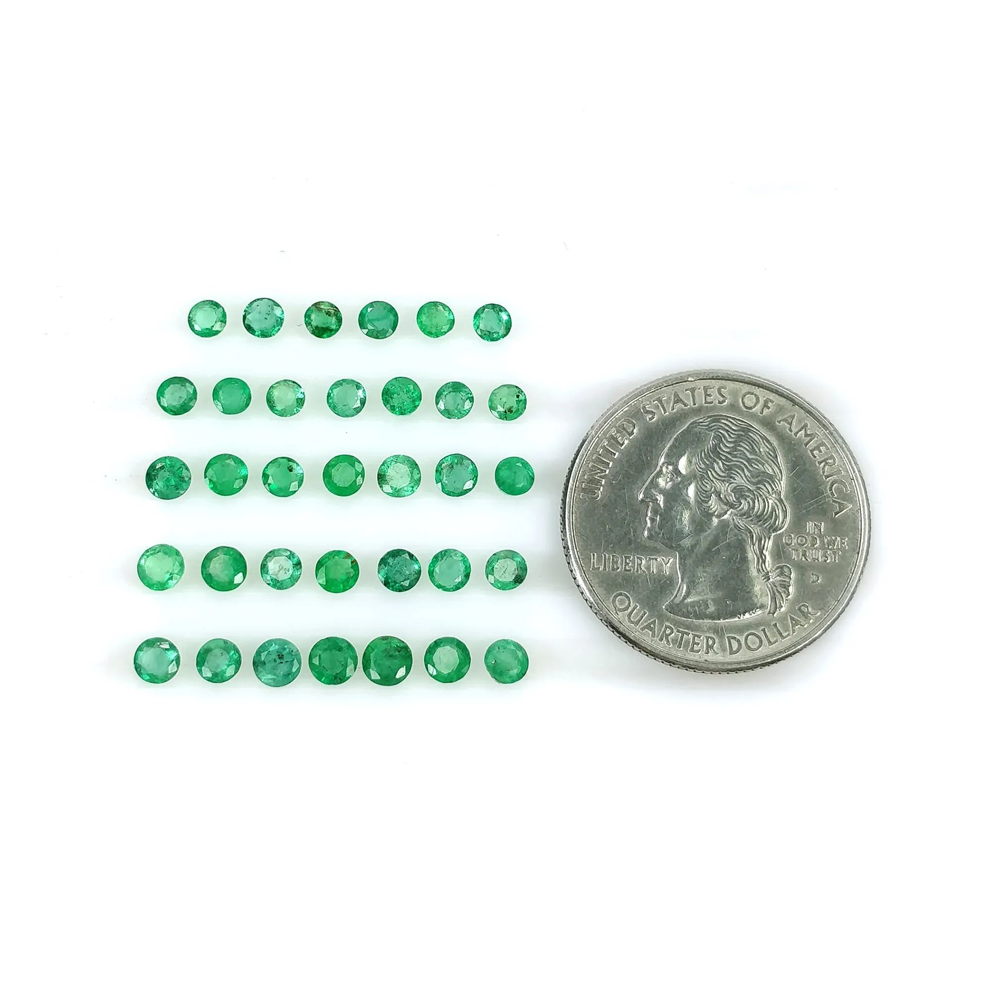 Emerald Gemstone Normal Cut : 5.00cts Natural Untreated Unheated Green Emerald Round Shape 3mm - 4mm Lots