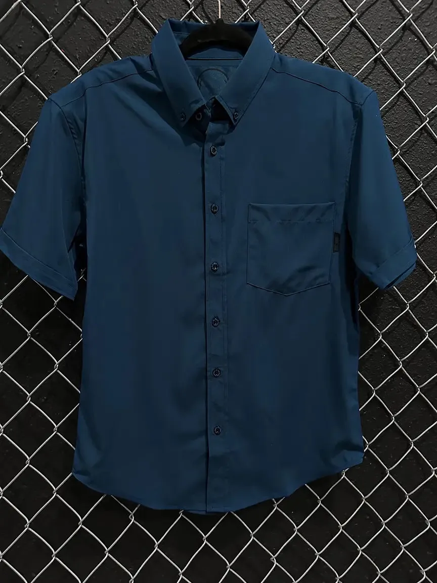 ESSENTIAL BLUE MAVERICK BUTTON UP