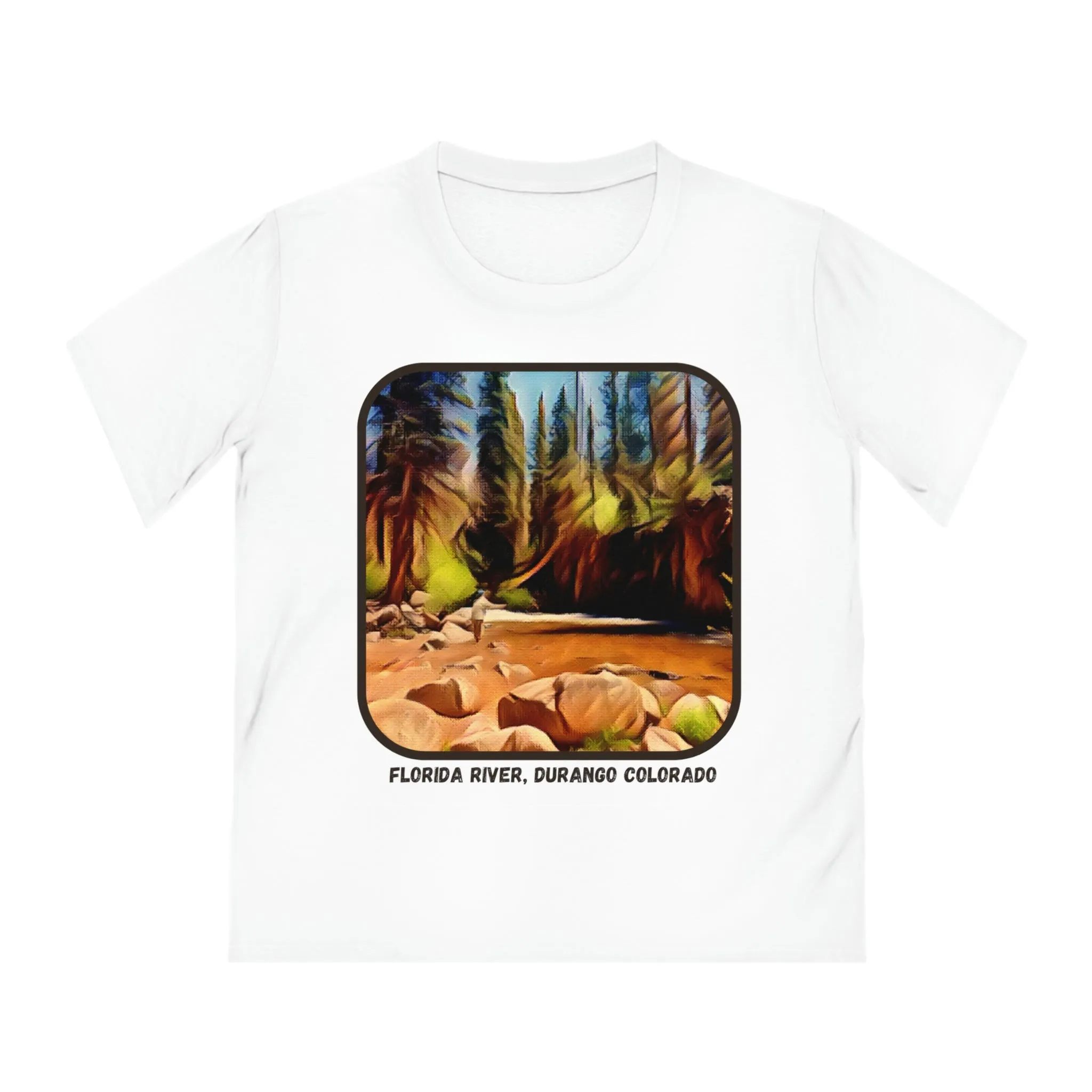 Florida River in Durango, Colorado Unisex Organic Short Sleeve Tee