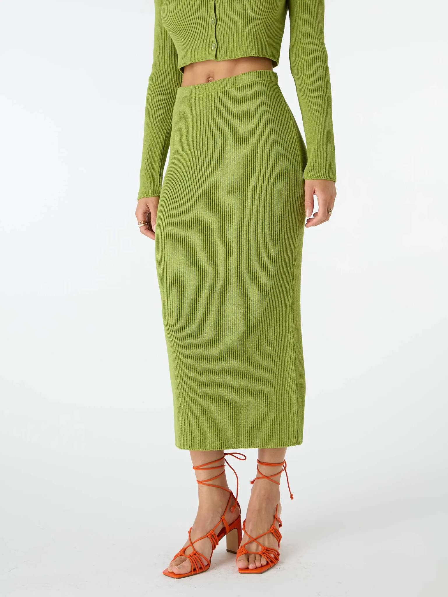 Franklin Midi Skirt in Green