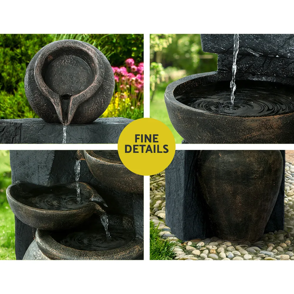 Gardeon Solar Water Fountain Features Outdoor 5 Tiered Cascading Bird Bath