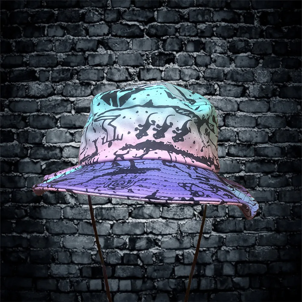 Gecko Purple Mint Tie-Dye Boonie Hat