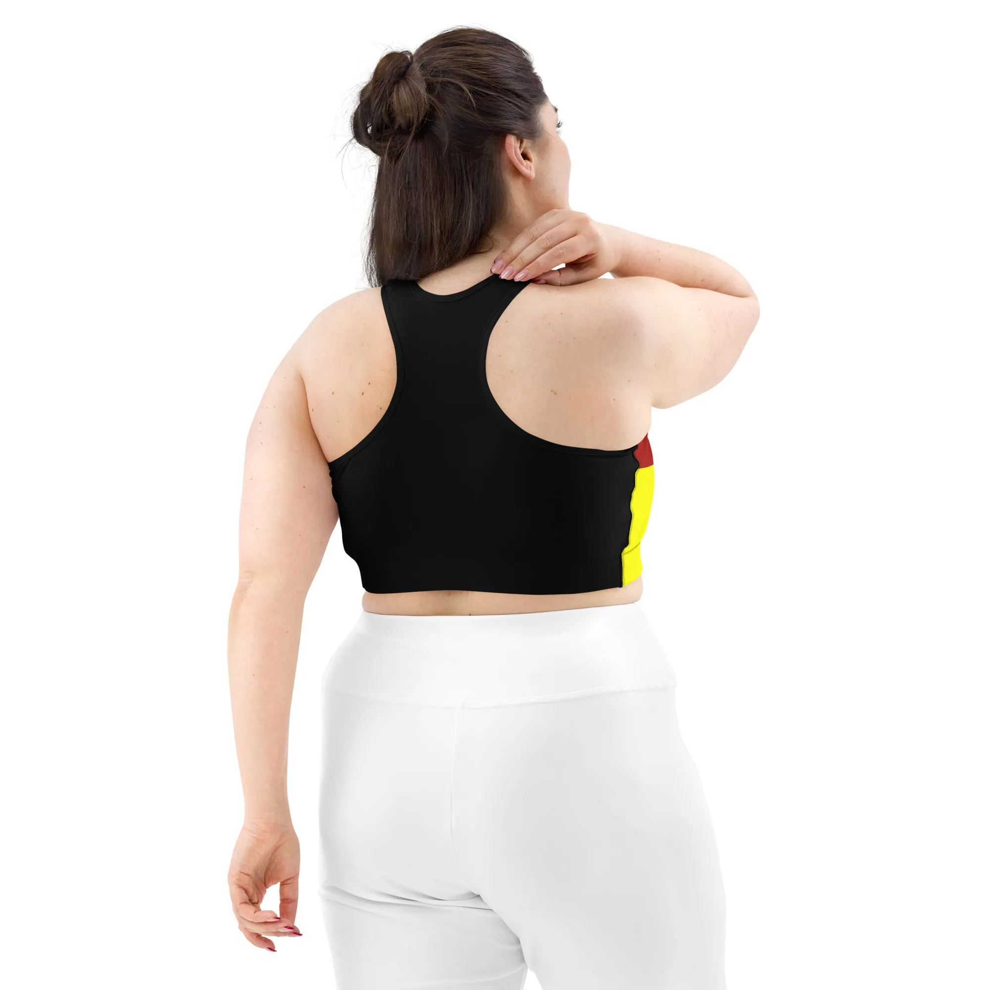 Germany Flag Sports Bra - Moisture-Wicking, Four-Way Stretch, and Double-Layered for Extra Support