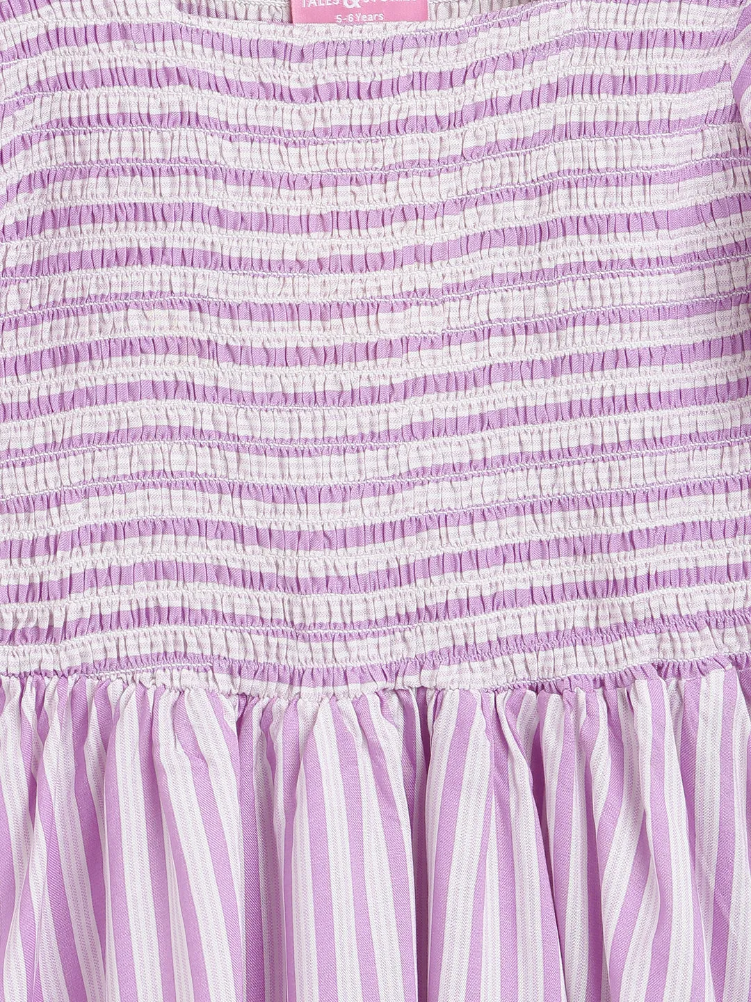 Girls Purple Stripes Cotton Dress