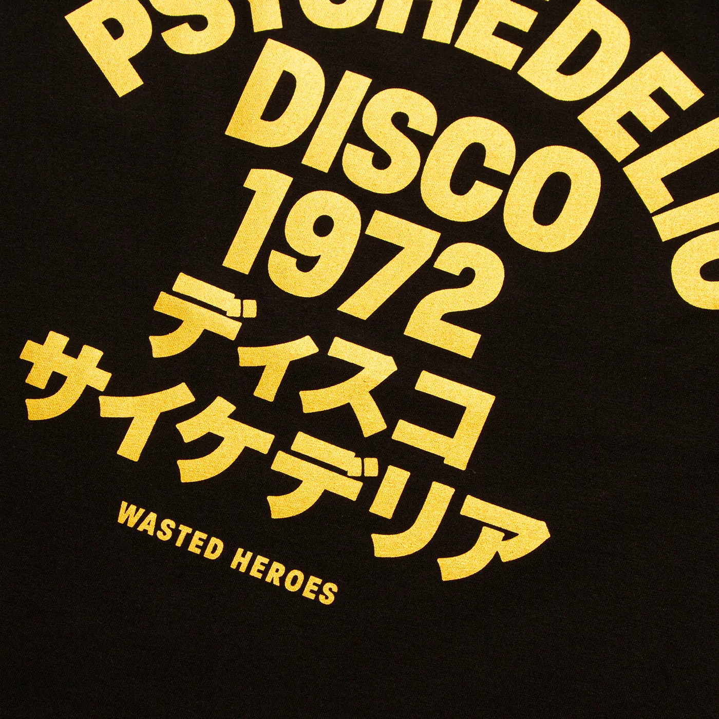 Gold 1972 Psychedelic Disco Back Print - Tshirt - Black