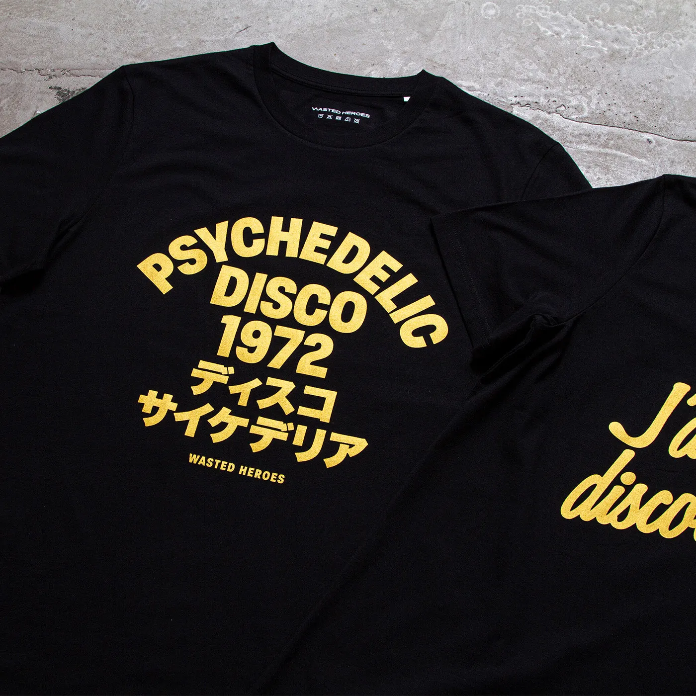 Gold 1972 Psychedelic Disco Back Print - Tshirt - Black