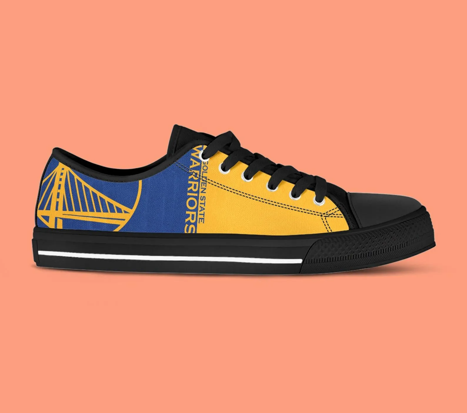 Golden State Warriors Custom Lowtop, Basketball Custom Shoes, Sport Lowtop, Canvas Shoes, Canvas Lowtop, Unisex Shoes, Gift Birthday