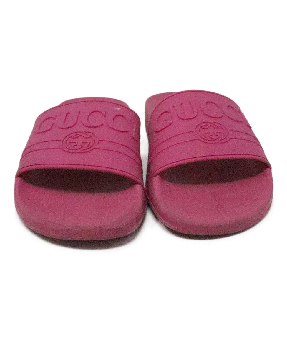 Gucci Pink Rubber Sandals sz 7