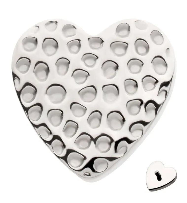 Hammered Heart Titanium Internally Threaded Top