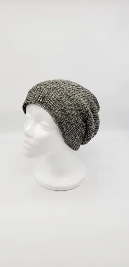 Hand Knit Unisex Fleece Lined Slouchy Hat