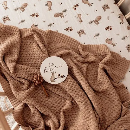 Hazelnut | Diamond Knit Baby Blanket