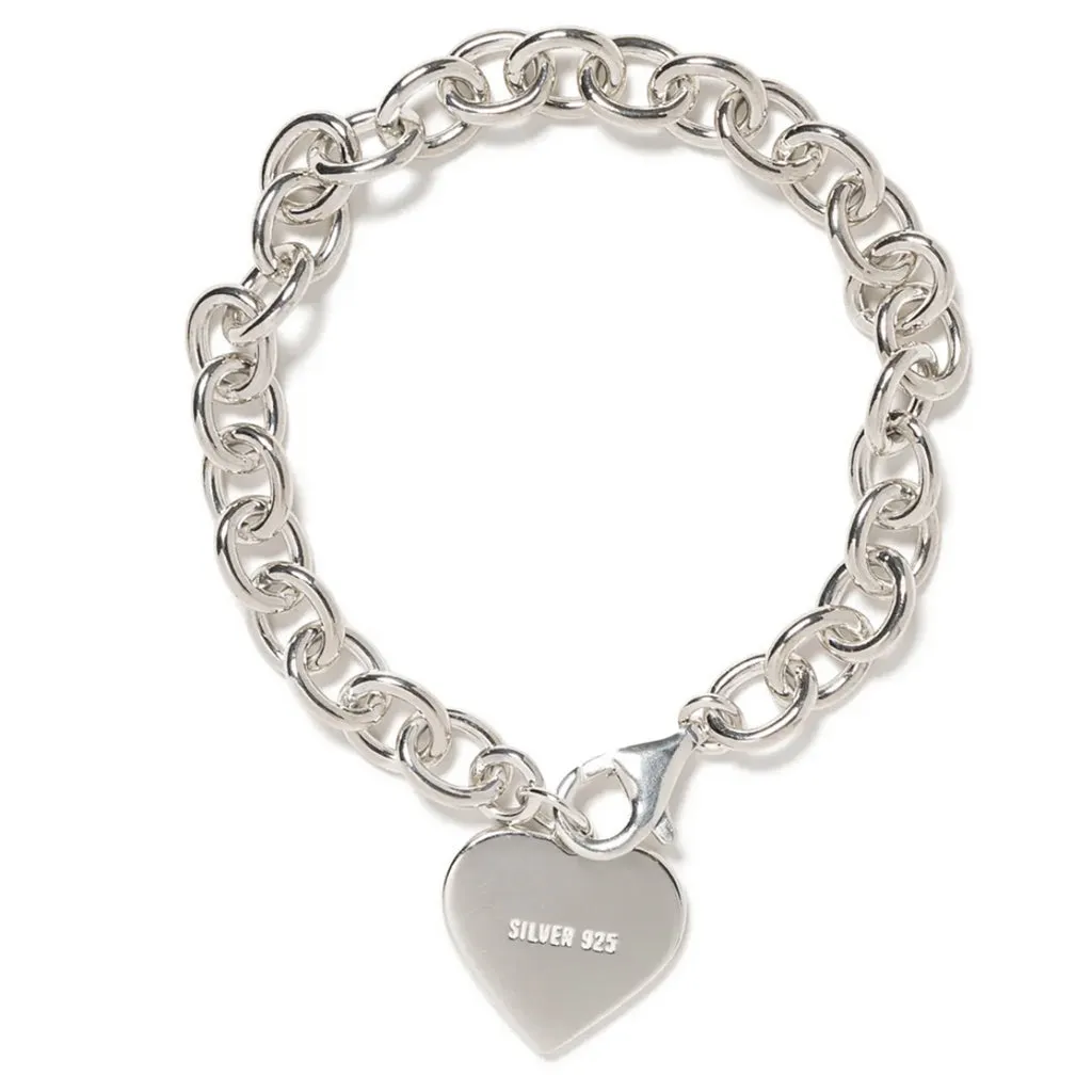 Heart Silver Bracelet - Red