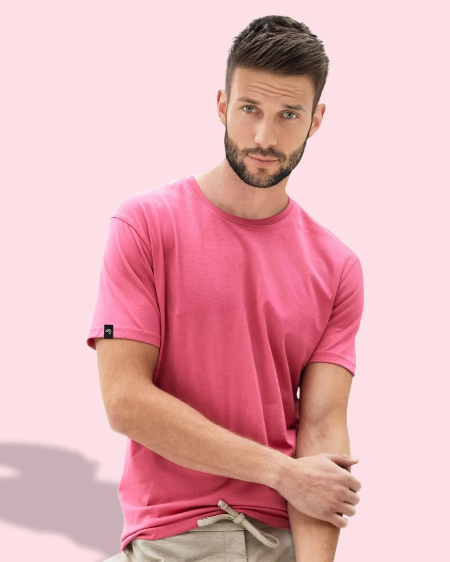 JAN 8008 ― Herren Bio-Baumwolle T-Shirt - Soft Pink