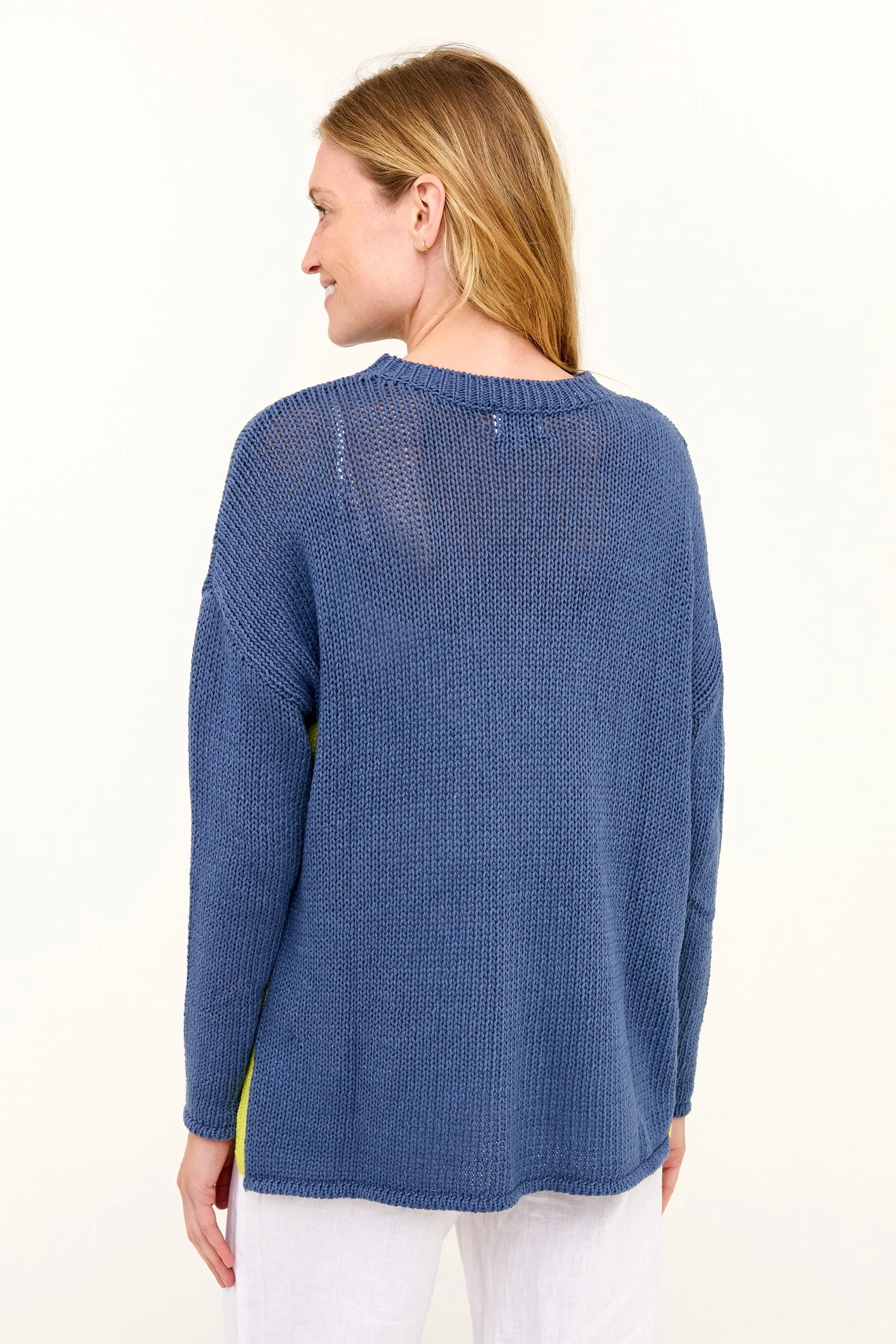 Julie Sweater - Vintage Indigo with Evening Primrose