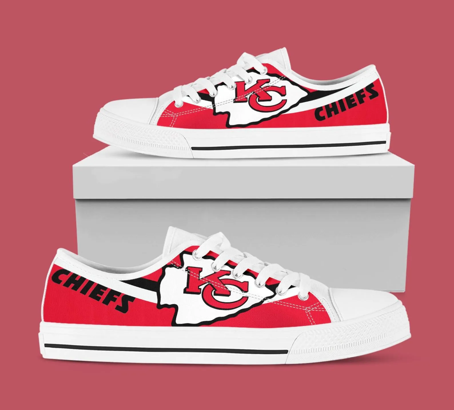 Kansas City Chiefs Custom Lowtop, Football Custom Shoes, Sport Lowtop, Canvas Shoes, Canvas Lowtop, Unisex Shoes, Gift Birthday