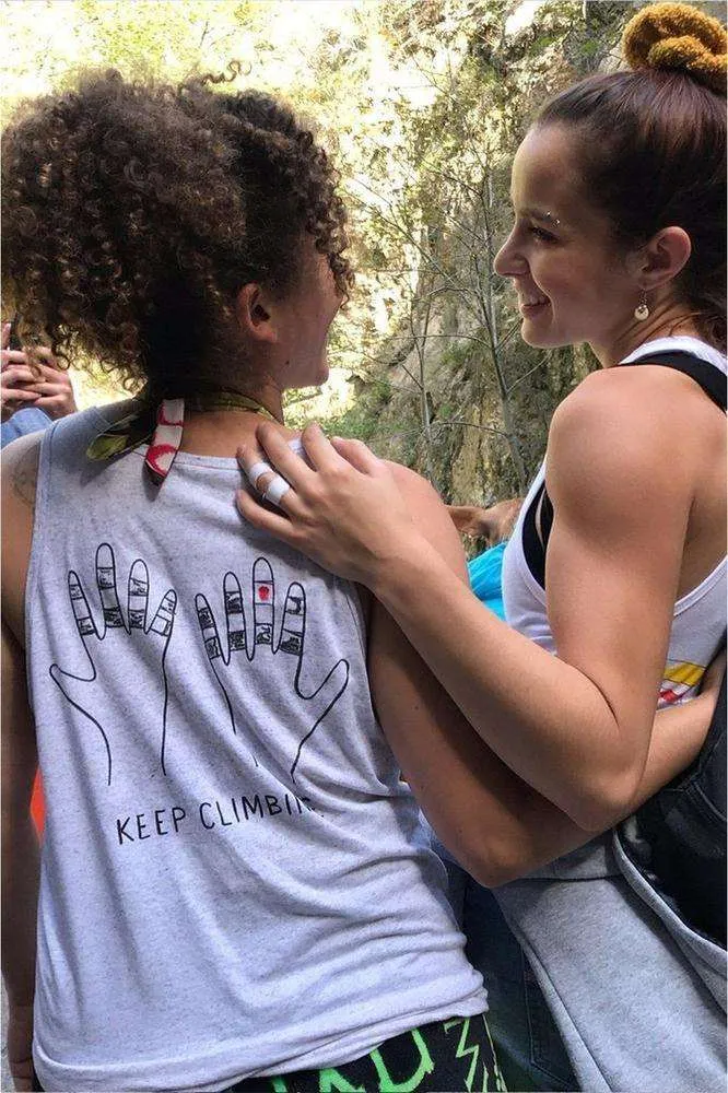 Keep Climbing Taped Hands Unisex Triblend Tank — Quartz Monzonite