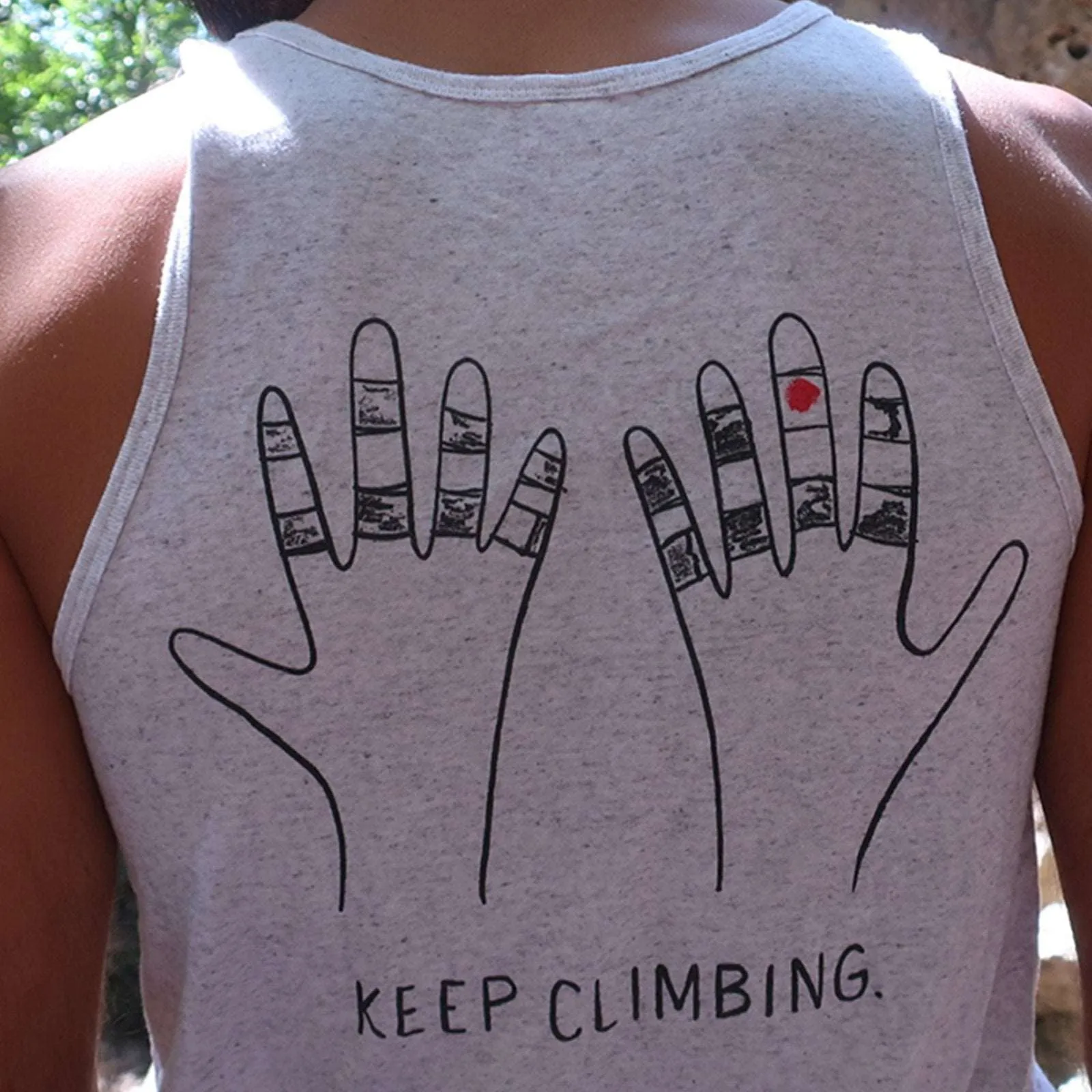 Keep Climbing Taped Hands Unisex Triblend Tank — Quartz Monzonite