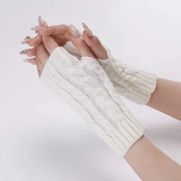 Knitted Warm Fingerless Wool Gloves 52122183C