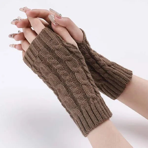 Knitted Warm Fingerless Wool Gloves 52122183C