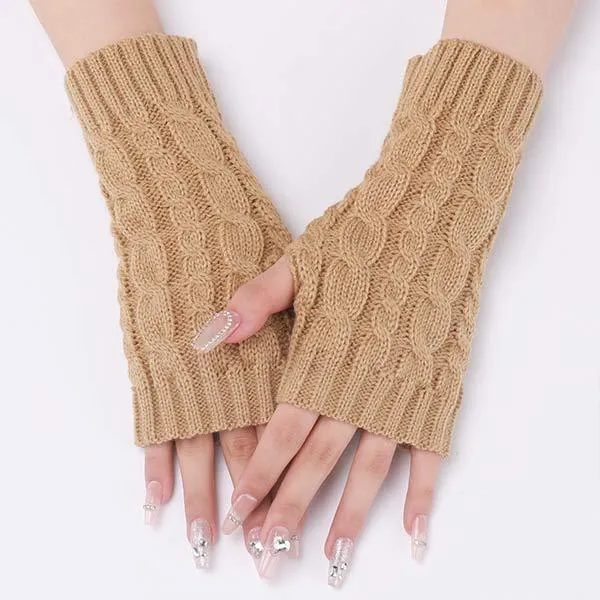 Knitted Warm Fingerless Wool Gloves 52122183C