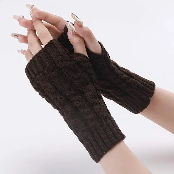 Knitted Warm Fingerless Wool Gloves 52122183C