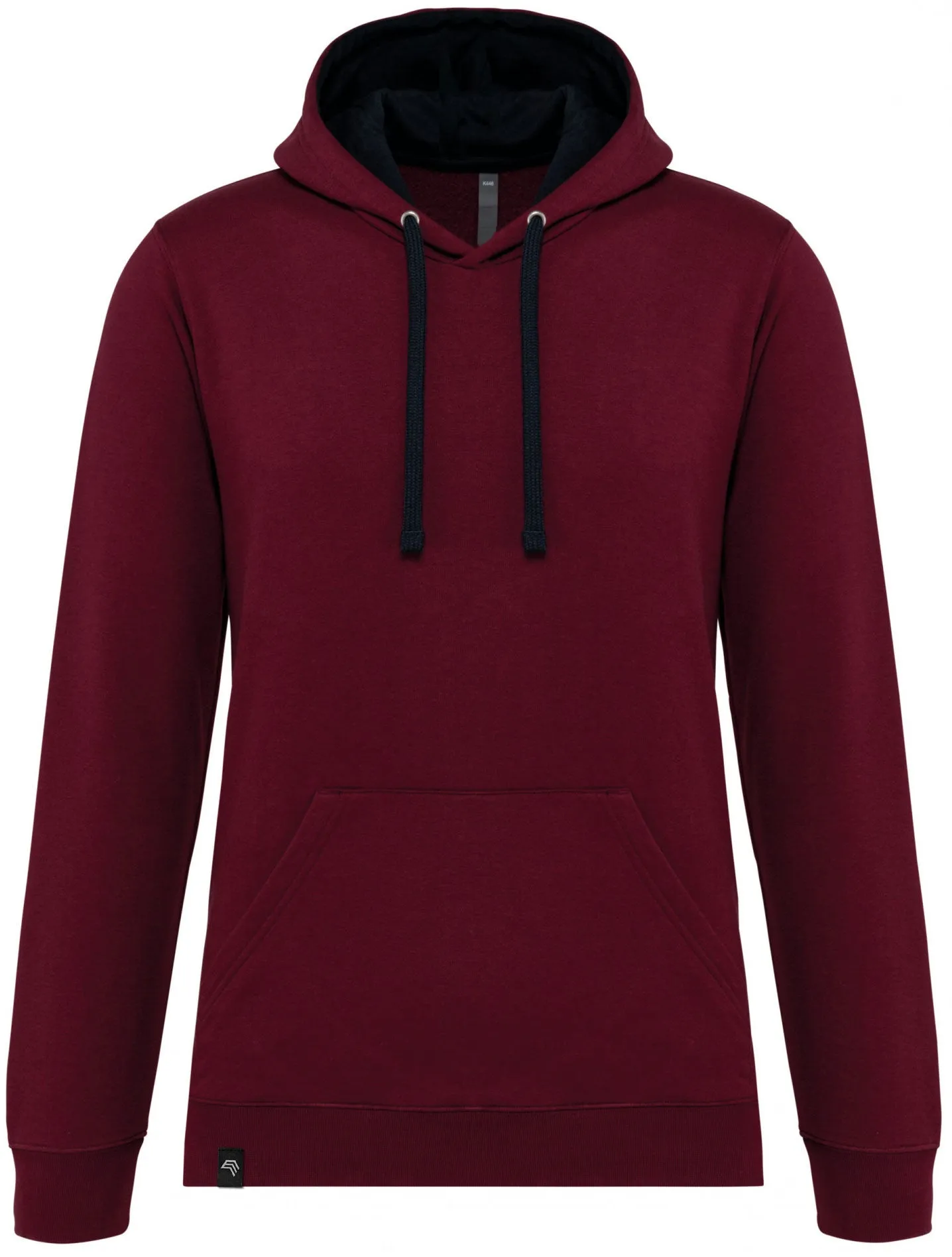 KRB K446 ― Bi-Color Hoodie Sweatshirt - Wine Rot / Navy Blau