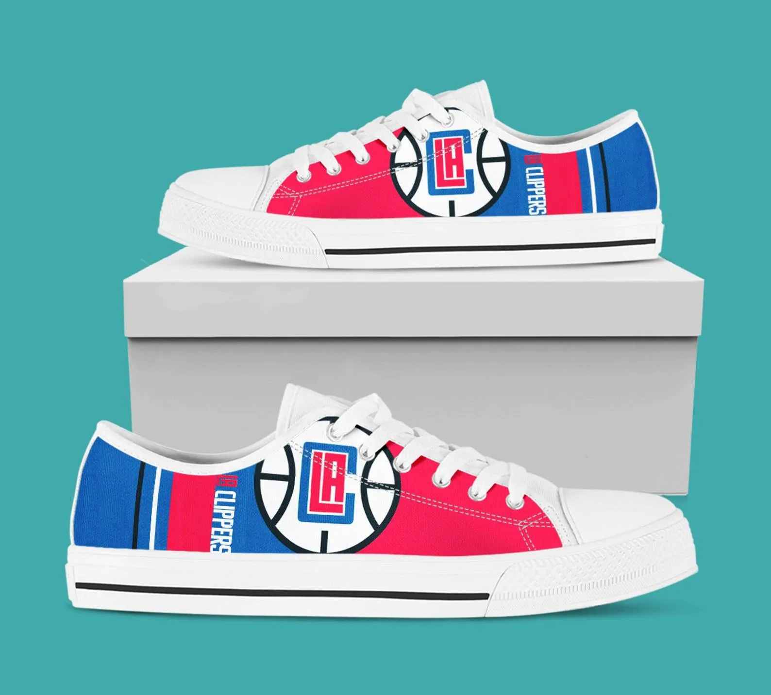 LA Clippers Custom Lowtop, Basketball Custom Shoes, Sport Lowtop, Canvas Shoes, Canvas Lowtop, Unisex Shoes, Gift Birthday