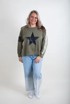 Love Lily - LOV014 Evie Stripe Star Sweat