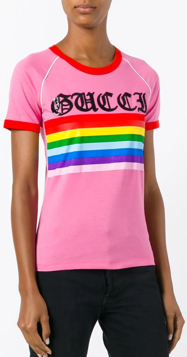 'Loved Rainbow' Stripe T-shirt