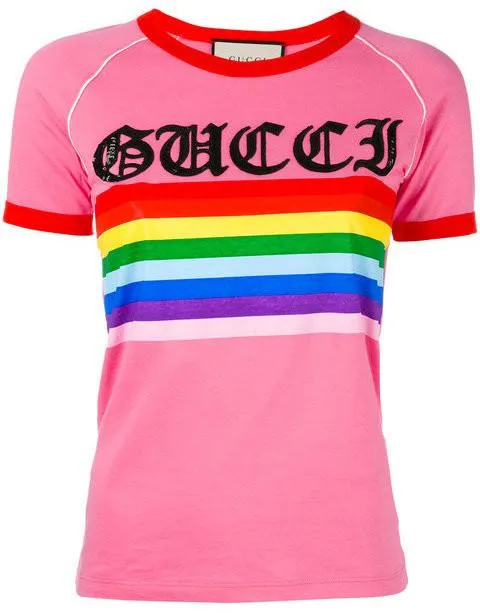 'Loved Rainbow' Stripe T-shirt