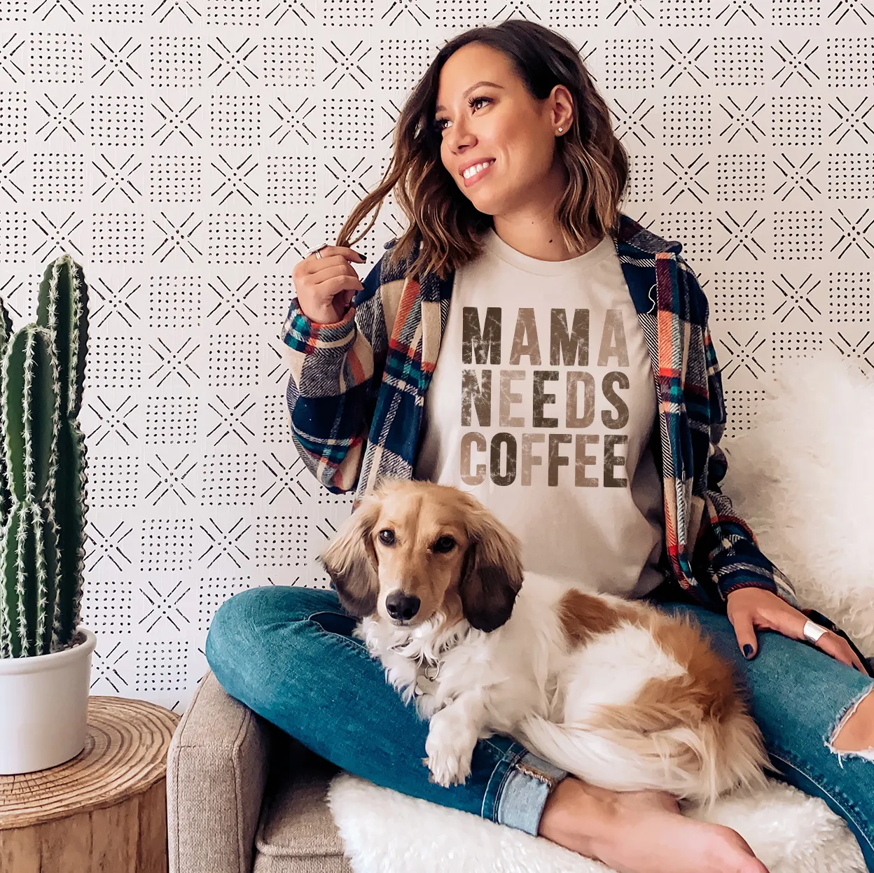 Mama Needs Coffee Tee - Neutral