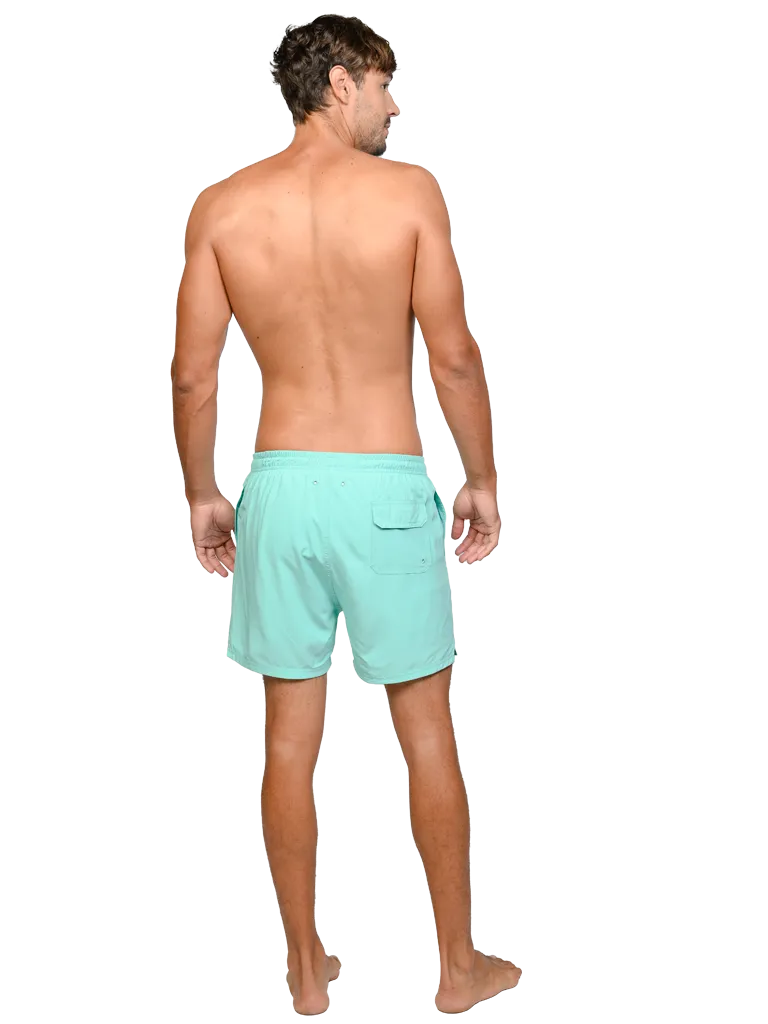 Men's stretch shorts with full inside boxer lining in solid colors