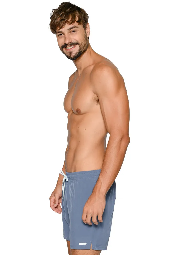 Men's stretch shorts with full inside boxer lining in solid colors